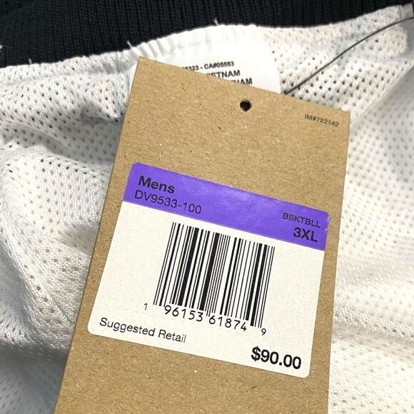 Nike DRI-FIT Circa 8" Basketball Shorts White Black Mens size 3XL DV9533-100 New - Picture 11 of 12